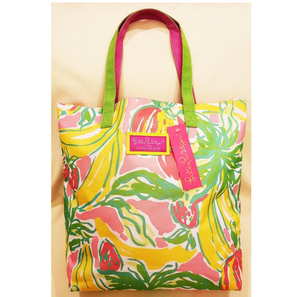 Lilly Pulitzer Large Shoulder Bag/Tote Multicolor Tropical Beach